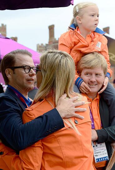 ... deren Schwiegersohn Daniel und das holländische Prinzenpaar Willem-Alexander und Maxima...