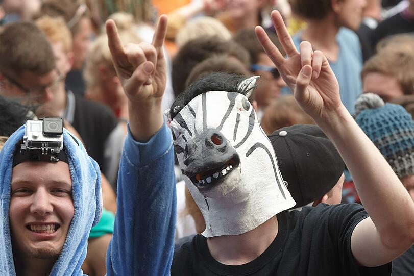 Wie wäre es mit diesem Herrn und seine Zebramaske!