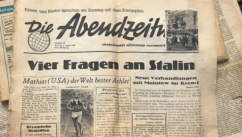 Gefunden, bevor sie im Bauschutt gelandet wäre: eine Abendzeitung von 1948. Gefunden, bevor sie im Bauschutt gelandet wäre: eine Abendzeitung von 1948.