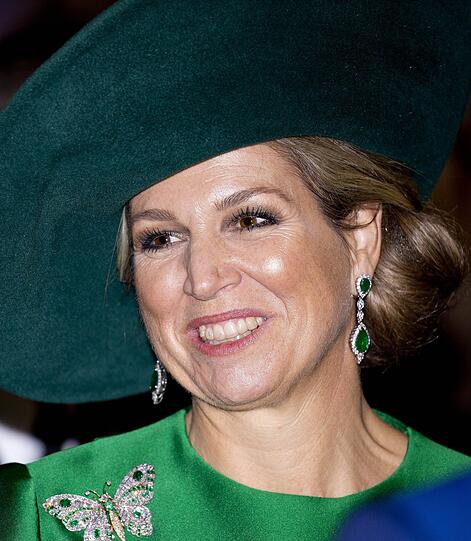 Hier trägt Königin Máxima der Niederlande noch eine Zahnspange