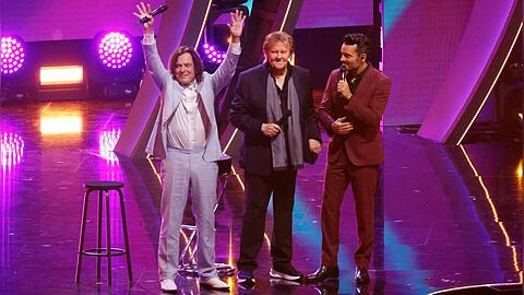"Die Giovanni Zarrella Show - Eine Samstagnacht mit Howard Carpendale": Jürgen Drews, Howard Carpendale und Giovanni Zarrella (v.l.) bei der Aufzeichnung.