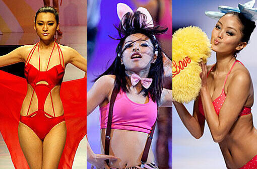 Knappe Bikinis, süße Mädchen: Die Fashion Week in Peking.