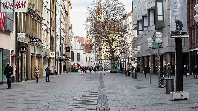 Die Kaufingerstraße in München: Während des Lockdowns so leer wie selten.