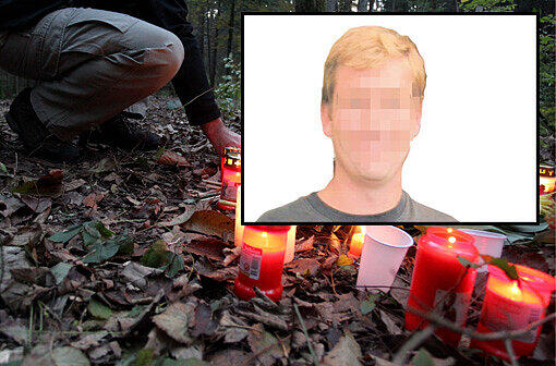 Polizeihauptmeister Mathias V. (41) ist in Augsburg erschossen worden. An der Stelle, wo die tödlichen Schüsse fielen, stellen Spaziergänger Kerzen auf.