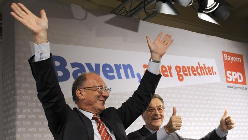 Der ehemalige SPD-Vorsitzende Franz Müntefering (r) und der SPD-Spitzenkandidat für die Landtagswahl, Franz Maget. Der ehemalige SPD-Vorsitzende Franz Müntefering (r) und der SPD-Spitzenkandidat für die Landtagswahl, Franz Maget.