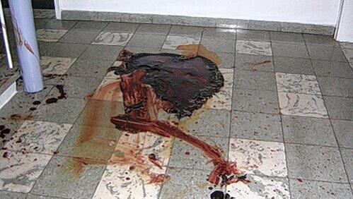 Ein Fall für Reinigungsprofi Dalga: Die riesengroße Blutlache im Treppenhaus zeugt von einem schlimmen Verbrechen. Ein Fall für Reinigungsprofi Dalga: Die riesengroße Blutlache im Treppenhaus zeugt von einem schlimmen Verbrechen.