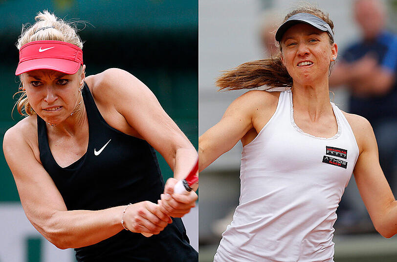 Sabine Lisicki (l) trifft in der zweiten Runde der French Open auf Landsfrau Mona Barthel.