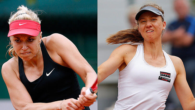 Sabine Lisicki (l) trifft in der zweiten Runde der French Open auf Landsfrau Mona Barthel. Sabine Lisicki (l) trifft in der zweiten Runde der French Open auf Landsfrau Mona Barthel.