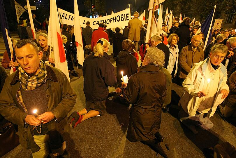 In Paris protestieren christliche Aktivisten gegen Castelluccis Stück "On the Concept of the Face, Regarding the Son of God".