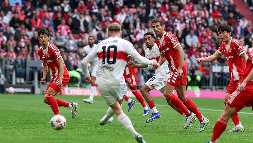 Machten beim Gegentreffer durch Stuttgarts Chris F&uuml;hrich keine gute Figur: Die Bayern um Hiroki Ito.