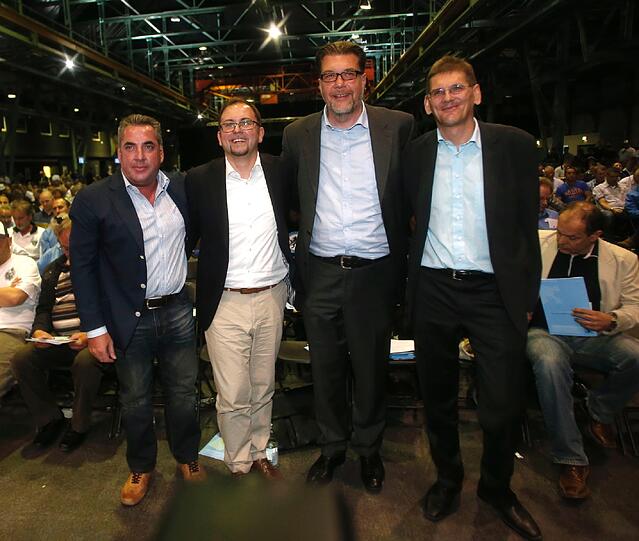 Das Löwen-Präsidium:  v.l.: Peter Helfer, Erik Altmann, Präsident Gerhard Mayrhofer und  
Heinz Schmidt