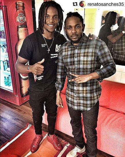 Bayern-Neuzugang Renato Sanches (l.) mit US-Rapper Kendrick Lamar.