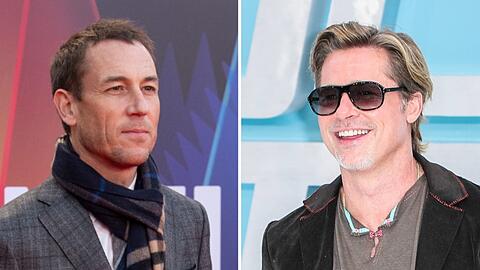 Tobias Menzies (l.) wird neben Brad Pitt in dessen neuem Formel-1-Film zu sehen sein.