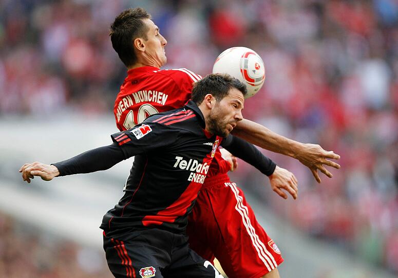 Der Jubel der Bayern beim Torfest gegen Leverkusen.