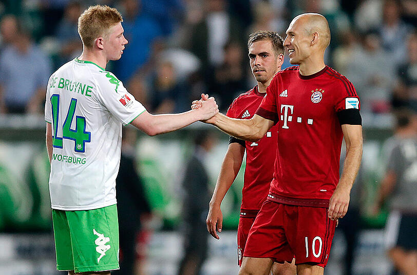 Kevin de Bruyne (l) bei den Bayern? Laut einem Zeitungsbericht seien die Münchner sein Wunsch-Verein.