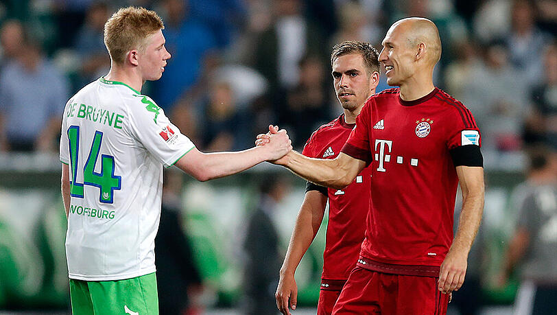 Kevin de Bruyne (l) bei den Bayern? Laut einem Zeitungsbericht seien die Münchner sein Wunsch-Verein. Kevin de Bruyne (l) bei den Bayern? Laut einem Zeitungsbericht seien die Münchner sein Wunsch-Verein.
