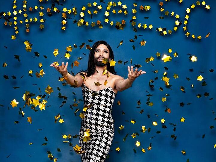 Conchita Wurst, Gewinnerin des Eurovision Song Contest 2014, freut sich auf das Wochenende.