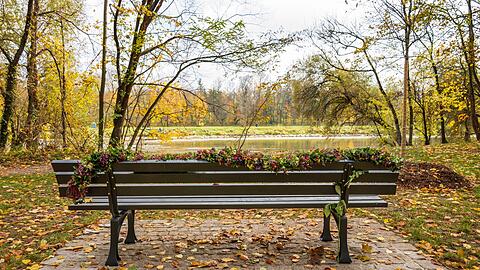 Die Bank steht am Flaucher, einem der Lieblingsorte der jungen Familie.