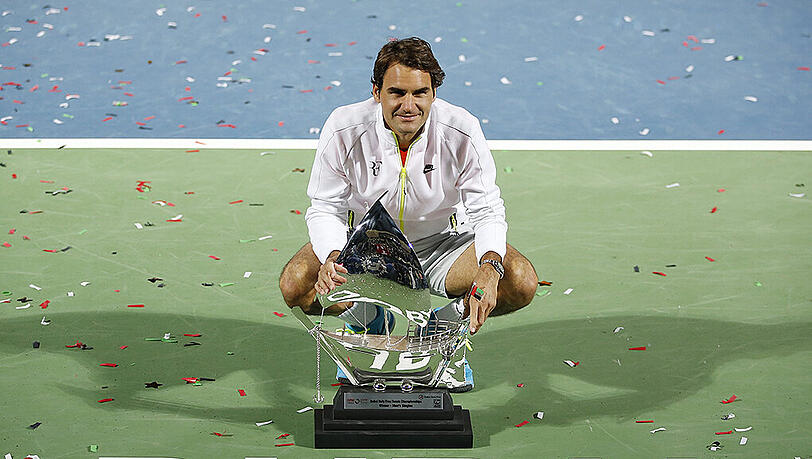 Ist noch nicht zu alt für's Gewinnen: Roger Federer holte sich beim Turnier in Dubai den Pott. Ist noch nicht zu alt für's Gewinnen: Roger Federer holte sich beim Turnier in Dubai den Pott.