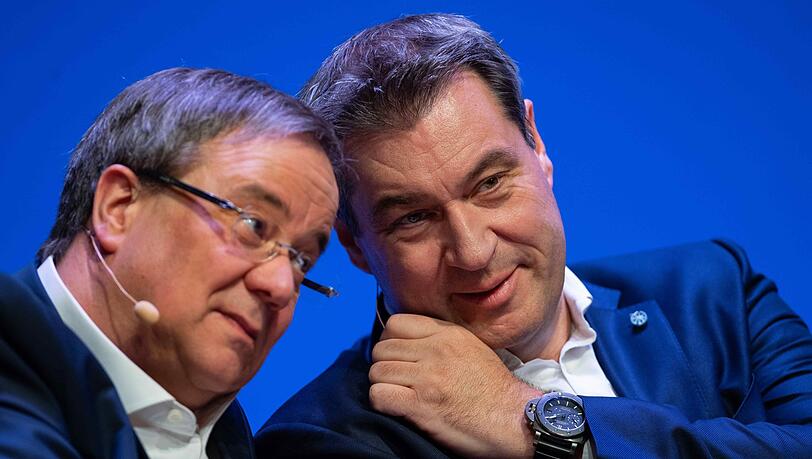 Armin Laschet (CDU, links) und Markus Söder (CSU). (Archivbild)