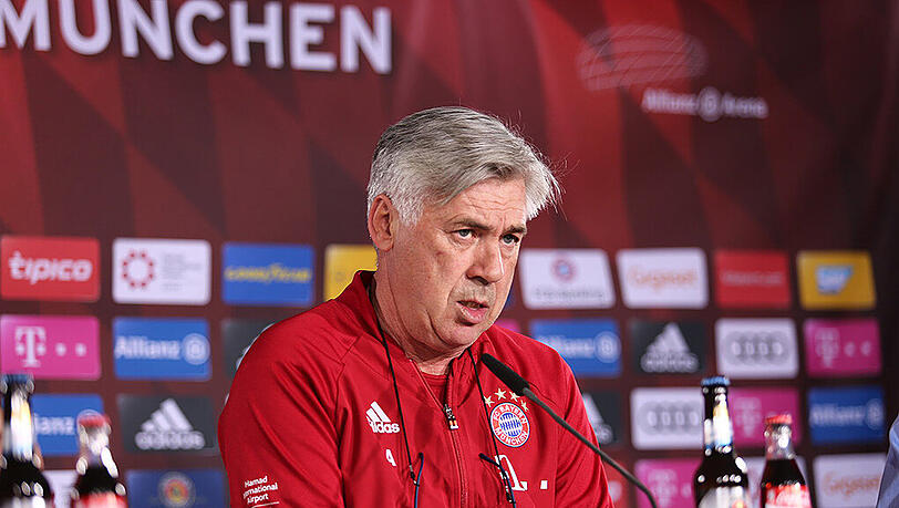 Carlo Ancelotti während der Pressekonferenz des FC Bayern am Freitag. Carlo Ancelotti während der Pressekonferenz des FC Bayern am Freitag.