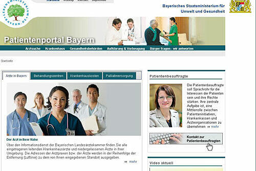Ganz viel weiß - und Markus Söder im Video: So sieht das neue Patientenportal aus, das seit Anfang der Woche freigeschaltet ist.