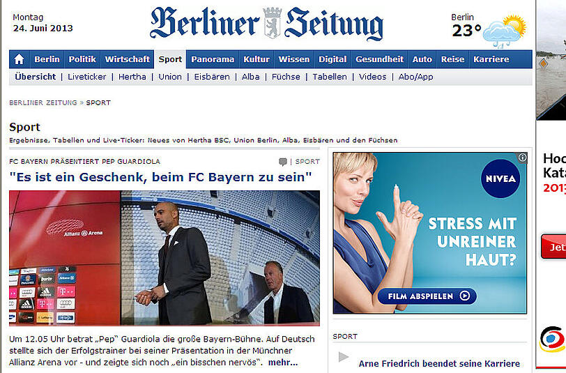 Pep ist da - das schreibt die Presse