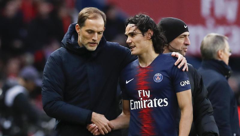 Thomas Tuchel (l) muss gegen Manchester United auch auf Edinson Cavani verzichten. Thomas Tuchel (l) muss gegen Manchester United auch auf Edinson Cavani verzichten.