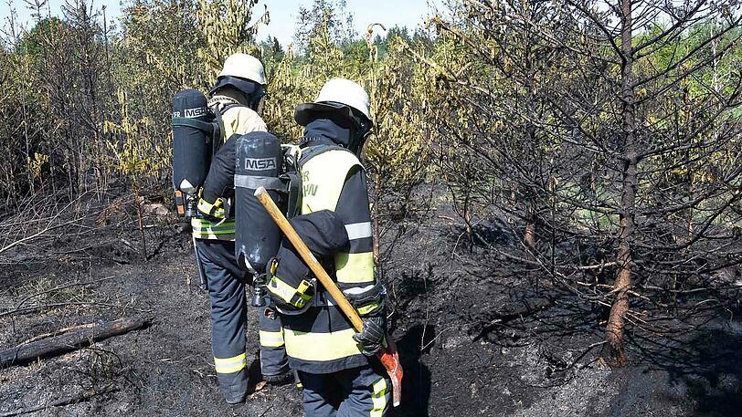 Unter extremen Bedingungen kämpfte sich die Feuerwehr zu den Flammen vor.