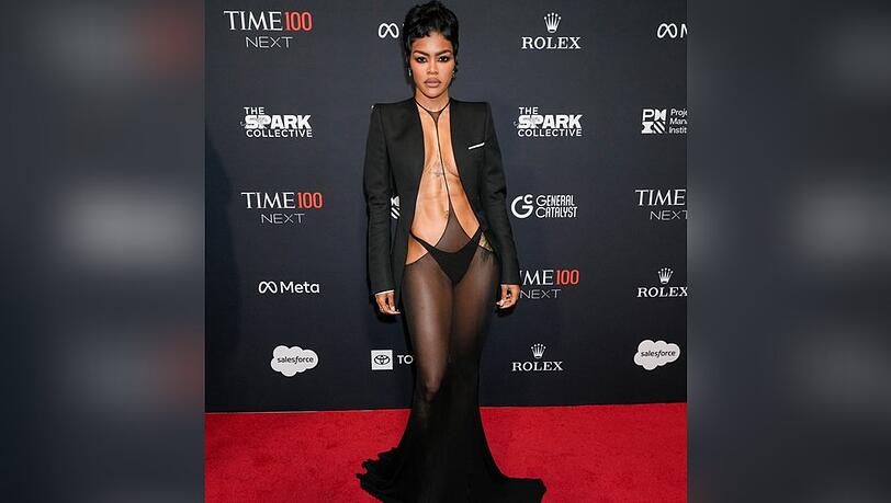 Das gewagte Outfit von Teyana Taylor. Das gewagte Outfit von Teyana Taylor.
