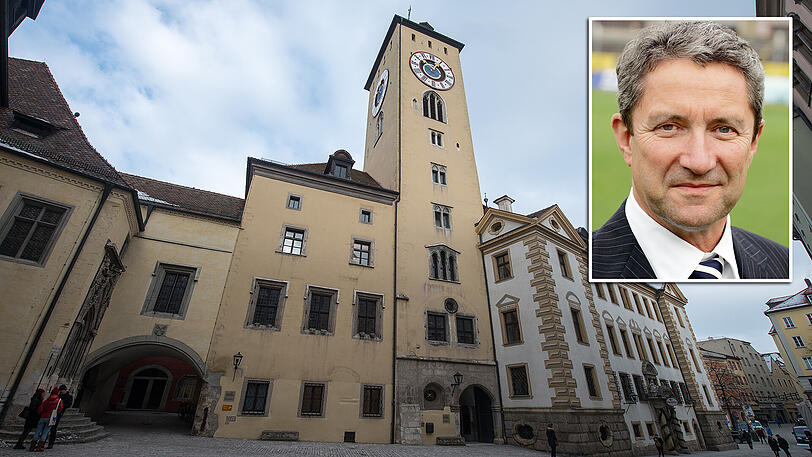 Das Rathaus in Regensburg: Hier hat der OB mit dem Stadtrat über die Grundstücksvergabe an Volker Tretzel (kl. Foto) entschieden.
