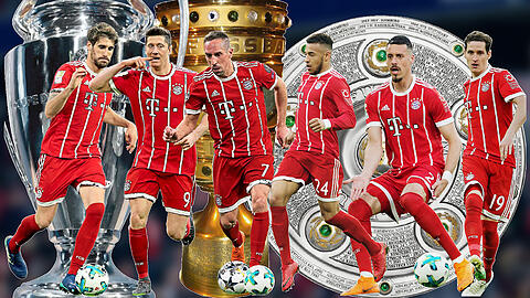 Topstars für Champions League und Pokal, B-Elf in der Bundesliga: Die Topstars (v.l.) Martínez, Lewandowski und Ribéry sowie Tolisso, Wagner und Rudy, die meist nur in der Liga spielen.