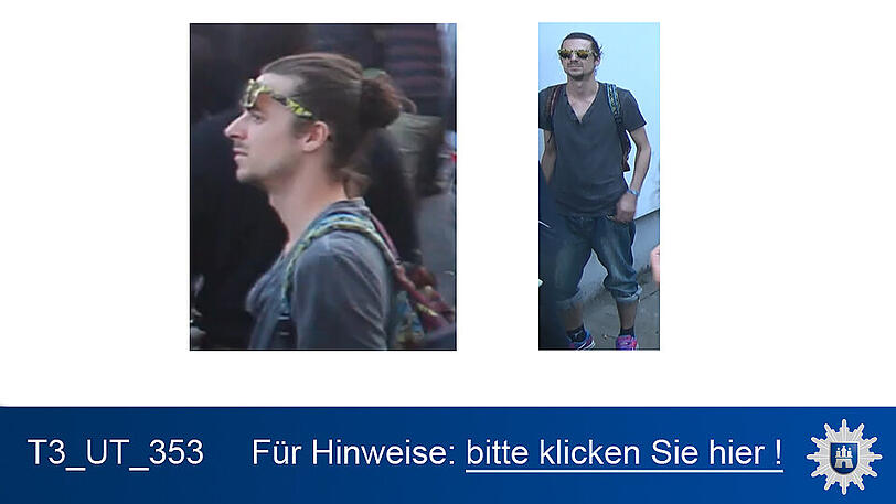 Nach diesen Personen wird öffentlich gefahndet. Die Polizei in Hamburg wird erreicht unter 040/4286-76543.