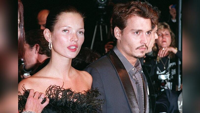 Kate Moss und Johnny Depp 1998 bei den Filmfestspielen von Cannes.