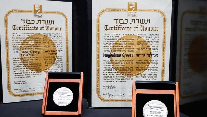 Magdalena Große und Hans-Georg Früchte wurden posthum als "Gerechte der Völker" mit Yad-Vashem-Medaillen ausgezeichnet - benannt nach der Holocaust-Gedenkstätte in Israel.