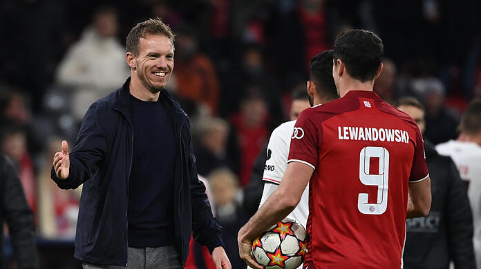 Julian Nagelsmann war mit der Leistung seiner Mannschaft beim Spiel gegen Benfica zufrieden.