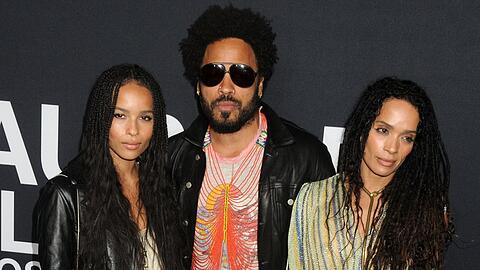 Zoë Kravitz mit ihrem Vater Lenny Kravitz und ihrer Mutter Lisa Bonet im Jahr 2016 bei einem Event von Saint Laurent in Hollywood.