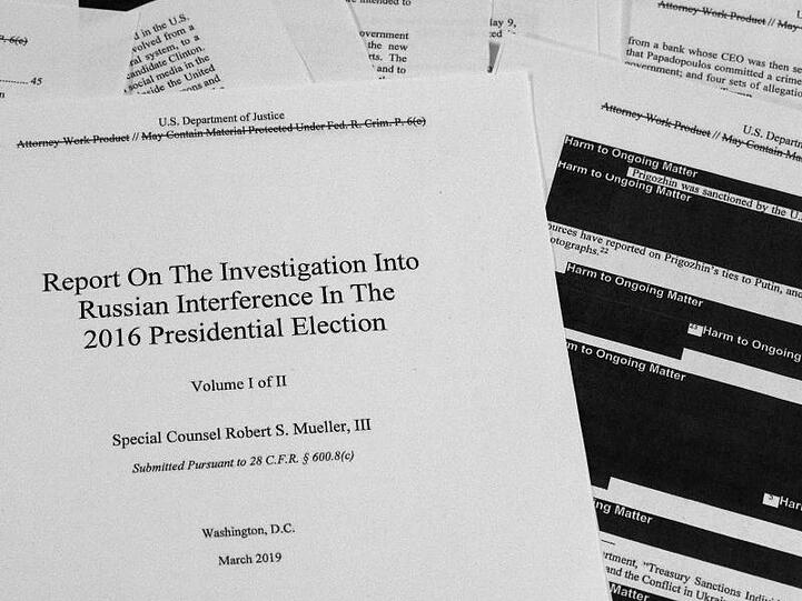 Der bearbeitete Mueller-Bericht: Der Rechtsbeistand des US-Präsidenten hat nach Darstellung des Justizministeriums vorab Einsicht gehabt.