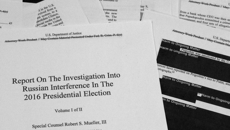 Der bearbeitete Mueller-Bericht: Der Rechtsbeistand des US-Präsidenten hat nach Darstellung des Justizministeriums vorab Einsicht gehabt. Der bearbeitete Mueller-Bericht: Der Rechtsbeistand des US-Präsidenten hat nach Darstellung des Justizministeriums vorab Einsicht gehabt.