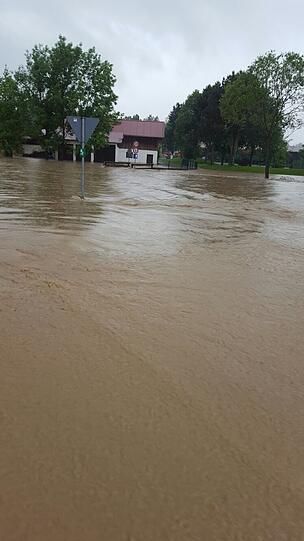 Das Hochwasser in Triftern im Landkreis Rottal-Inn.