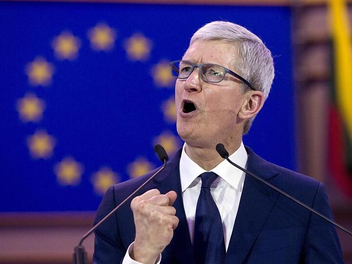 Apple-Chef Tim Cook spricht auf der 40. Internationalen Konferenz der Datenschutzbeauftragten im Europäischen Parlament.