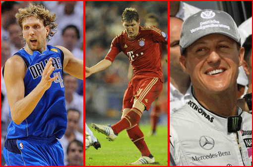 Schuhmacher, Nowitzki oder Schweinsteiger. Welcher deutsche Sportstar verdiente 2012 am meisten?