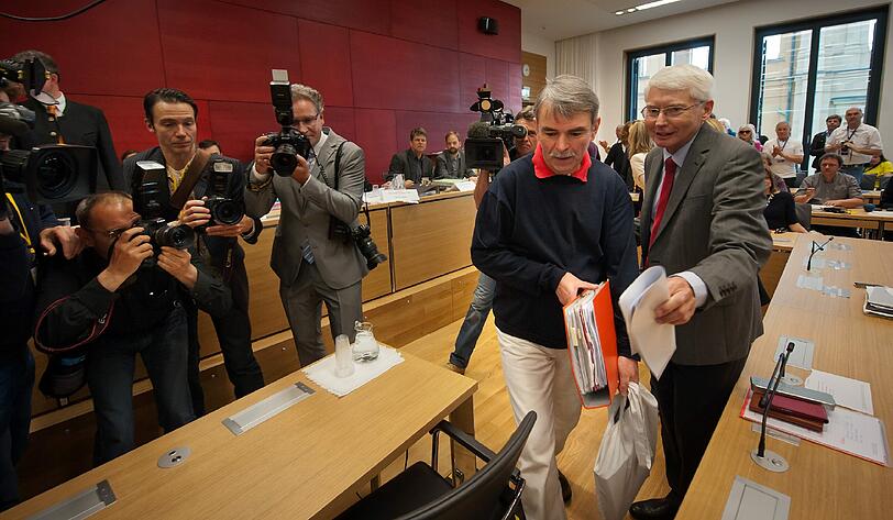 Gustl Mollath vor seiner Vernehmung im Mollath-Untersuchungsausschuss im Bayerischen Landtag