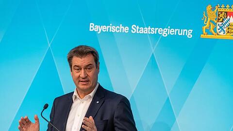 Markus Söder Mitte Mai bei einer Pressekonferenz in München.