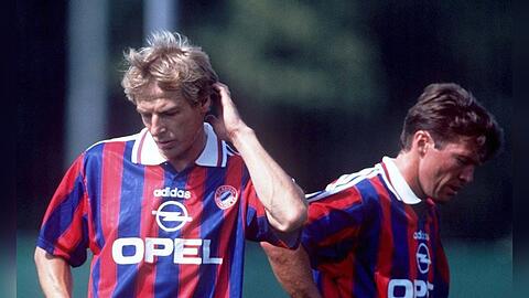 Jürgen Klinsmann (l.) und Lothar Matthäus waren in den 90er-Jahren Protagonisten beim FC Bayern München - konnten sich aber partout nicht ausstehen.