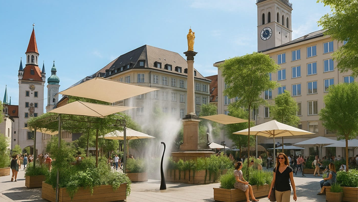 Sieht so bald der Marienplatz aus? Zumindest die ÖDP wünscht sich auf Münchens prominentestem Platz mehr Grün und mehr Schatten.