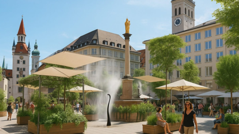 Sieht so bald der Marienplatz aus? Zumindest die ÖDP wünscht sich auf Münchens prominentestem Platz mehr Grün und mehr Schatten.