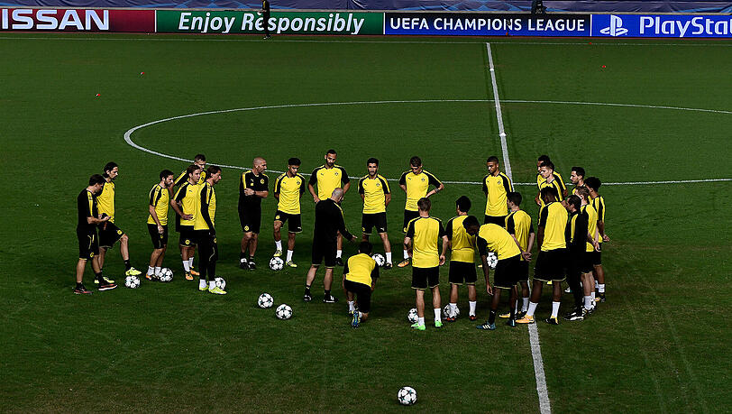 Dort Dortmunder beim Abschlusstraining in Nikosia.