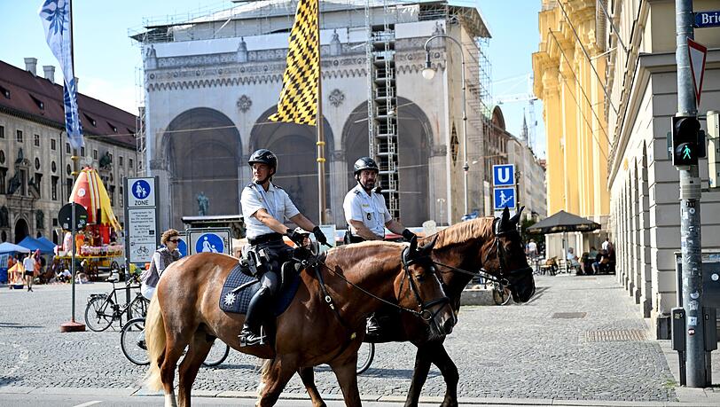 Berittene Polizei beim Jubiläum. Berittene Polizei beim Jubiläum.