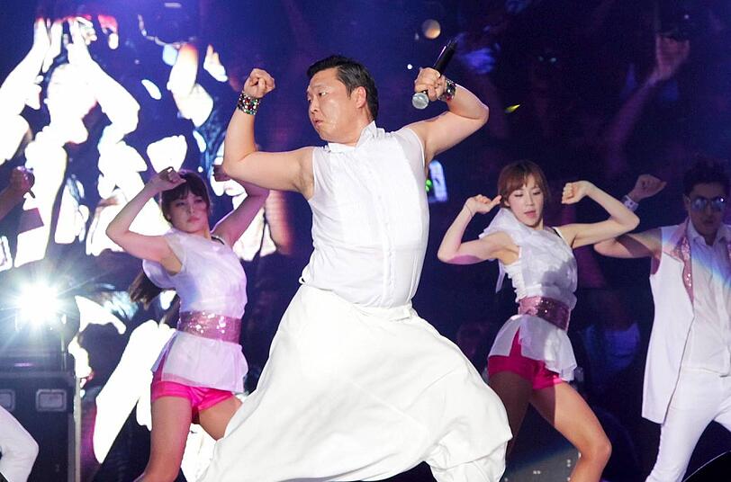 In Action: Der südkoreanische Sänger Psy tanz seinen "Gangnam-Style". Sehen Sie hier die Bilder...